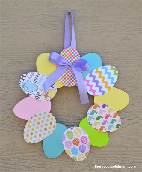 easy paper easter wreath  resourceful mama