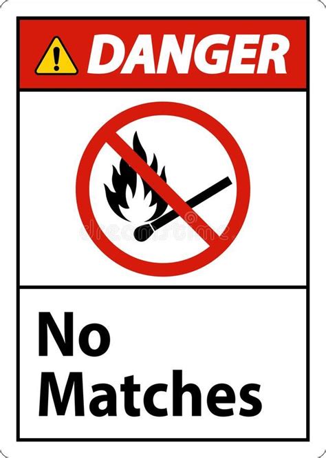 danger  fire  matches  open flame sign stock vector