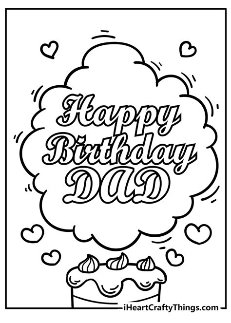 printable happy birthday dad coloring pages updated