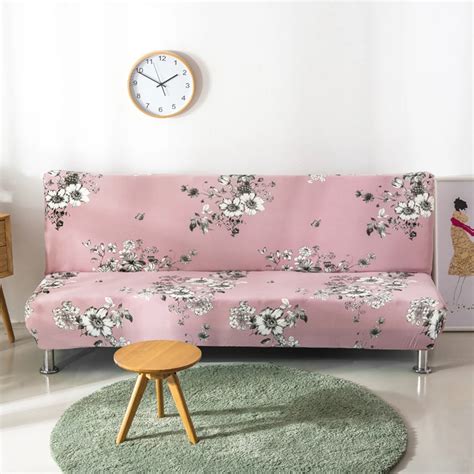 buy polyester flowers couch sofa covers armless universal stretch sofa bed