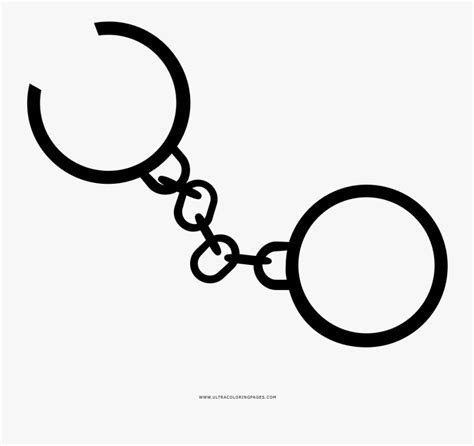 handcuffs coloring page circle  transparent clipart clipartkey
