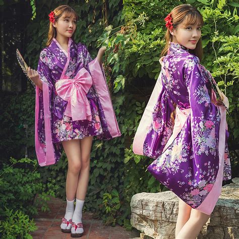 خمر اليابانية كيمونو النساء يوكاتا الحلو اللباس الأداء زي كلاسيكي آسيا