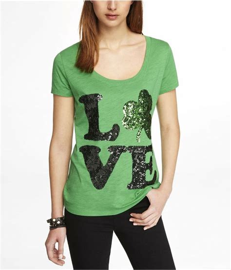 Express Sequin Shamrock Love Tee 40 St Patrick S Day Ts For