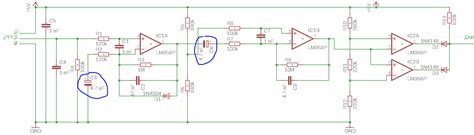 operational amplifier problem  finding capacitors purpose  pir