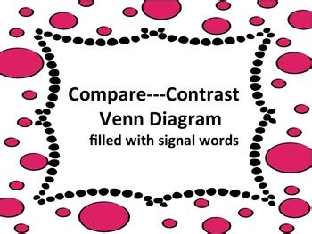 compare contrast venn diagram  signal words tpt