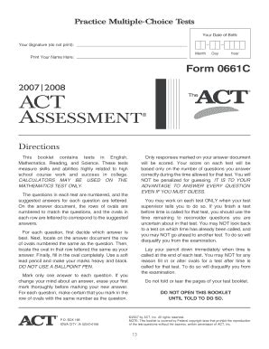 printable act practice test science forms  templates fillable