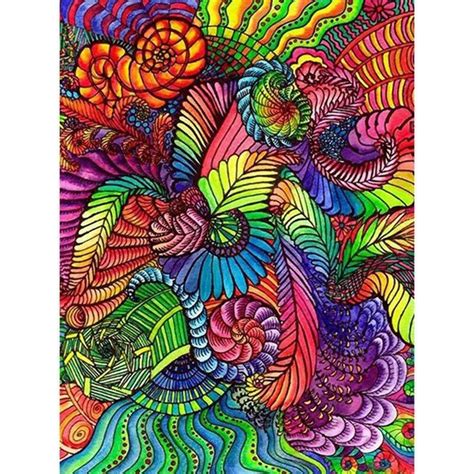 dazzle diamond painting kit   colorful art zentangle art psychedelic art