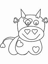 Cow Coloring Pages Print Valentines Cows Kids Cliparts Animals Valentine Clipart Printable Birds Clip Library Sheets Books Advertisement Ariel Place sketch template