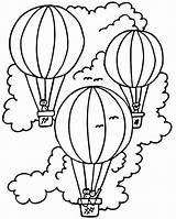 Balloon Air Hot Coloring Pages Printable Kids Colouring Balloons sketch template