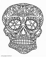 Skull Coloring Pages Adults Adult Printable Colouring Print Look Other sketch template