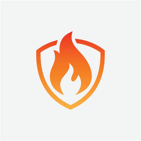 fire shield logo design vector template shield fire logo concept fire shield icon symbol fire