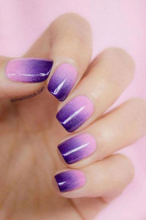 Manucure Ombré Vernis Dégradé En Rose Et Lilas Ombrenails Purple