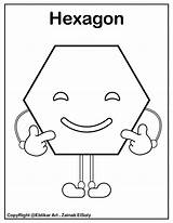 Coloring Hexagon Pages Shapes Preschool Shape Kids Printable Basic Emoji Set Worksheets Choose Board sketch template