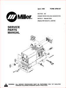 miller wildcat  service parts manualowners manual eff  jj ebay