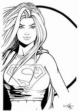 Supergirl Deviantart Hires Inks Colouring sketch template