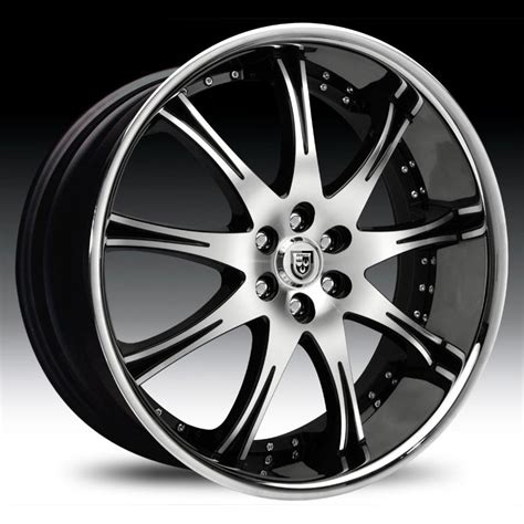 lexani lx  gloss black machined  stainless steel chrome lip custom rims wheels lexani