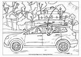 Car Colouring Coloring Trip Pages Family Road Summer Going Worksheets Campervan Esl Travel Printable Disney Transport Holidays Journey Trips Tent sketch template