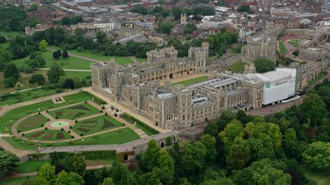 windsor castle england aerial stock footage   axiom images