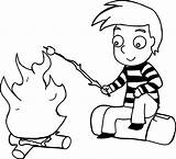 Coloring Marshmallows Roasting Camping Coon Horse Trailer Boy Drawing Pages Campfire Wecoloringpage Getdrawings sketch template