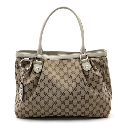 Auth Gucci Gg Pattern Shoulder Bag Beige Gg Canvas X Leather 296835 39568
