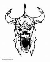 Skull Pages Demon Coloring Viking Template sketch template