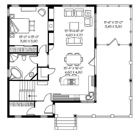 important style simple  bedroom house floor plan