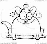 Kangaroo Chubby Clipart Cartoon Outlined Coloring Vector Cory Thoman Regarding Notes sketch template