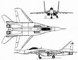 Mig 29 Drawing Mikoyan Gurevich Top Airplane Russia Plans 1977 Plan Three Fighter Model Aerofred 1687 1300 Getdrawings sketch template