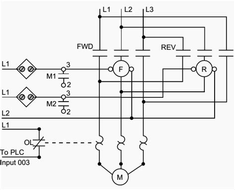 plc implementation  forwardreverse motor circuit  interlocking