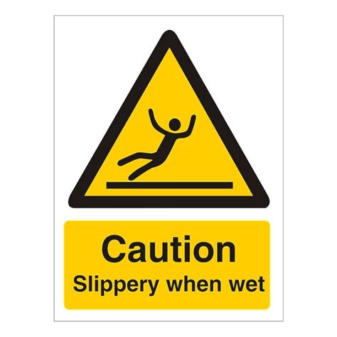 Caution Slippery When Wet Warning Signs