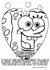 Coloring Valentine Valentines Pages Spongebob Print Kids Printable Boys Happy Sheets Toddlers St Preschool Drawing Color Colouring Cartoon Bestcoloringpagesforkids Clipart sketch template