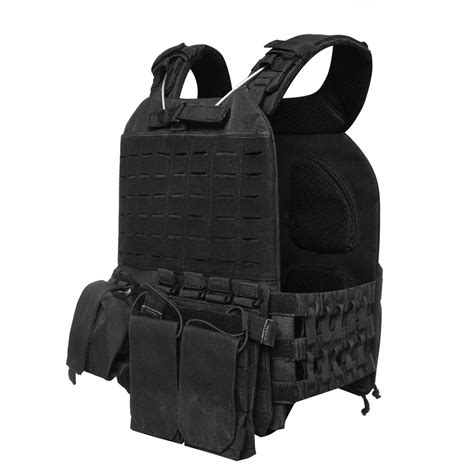 polyester oxford black tactical vest bulletproof plate carrier tvb