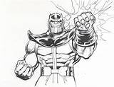 Thanos Coloring Pages Infinity Gauntlet Fist Lineart Printable Marvel Power Print Kids Neal Adams Game Avengers War Categories sketch template