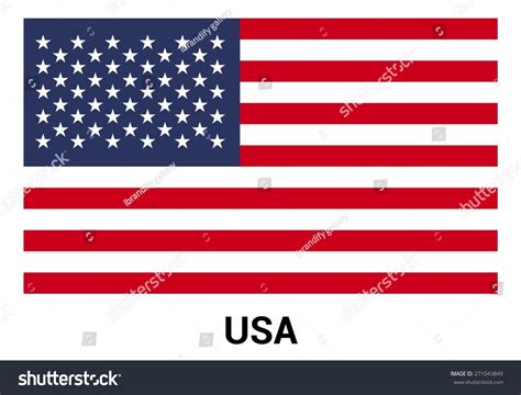 United State America Usa Flag Isolated Stock Vector