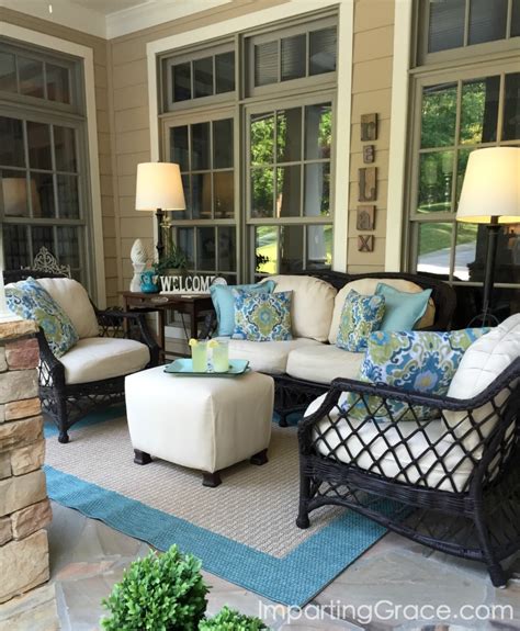 imparting grace front porch update  tips  choosing outdoor fabric