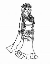 Coloring Pages Girl Hula Kids Coloringsky sketch template