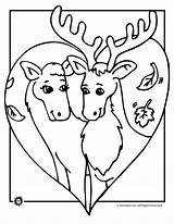 Coloring Deer Pages Christmas Animal Buck Doe Kids Printable Baby Special Valentines Activities Print Pair Heart Ultimate Collection Valentine Popular sketch template