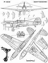 Curtiss Kittyhawk 40e sketch template