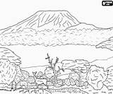 Kilimanjaro Tanzania Meseta Llanuras Kleurplaten Designlooter Bezienswaardigheden Monumenten Monumenti Turistico Interesse Luoghi Colorir 6kb 250px Tansania Oncoloring sketch template