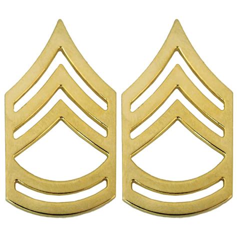 e7 sergeant first class army rank gold pins pair