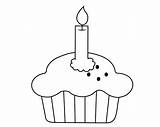 Candle Cupcake sketch template