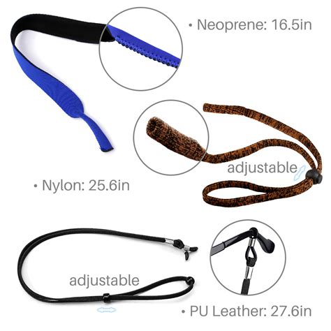 kalevel 7 pack eyeglasses sports straps floating eyewear retainer nylon