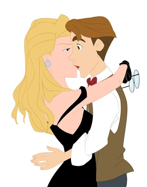 milo and helga kiss atlantis the lost empire fan art