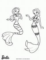 Coloring Barbie Mermaid Pdf sketch template