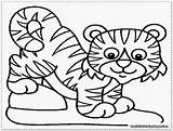 Tiger Coloring Pages Baby Cub Lsu Tigers Template Drawing Colouring Cartoon Preschool Print Templates Printable Wolf Leopard Head Auburn Snow sketch template