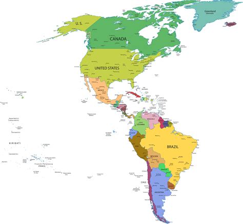 north  south america map guide   world