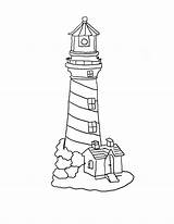 Lighthouse Coloring Pages Drawing House Printable Lighthouses Template Maine Printables Glass Simple Stained Cape Light Colouring Patterns Milliande Hatteras Craft sketch template