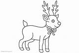 Reindeer Coloring Pages Christmas Printable Kids Color sketch template