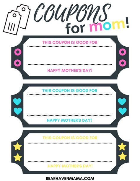 printable mothers day coupons   mom feel extra special