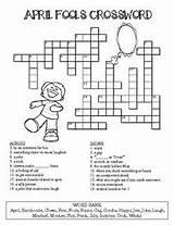 Crossword April Fools Puzzles Puzzle Fool Spring Word Activities Versions Bw Color Assisted Living Busters Brain String Homeschool Esl Easter sketch template
